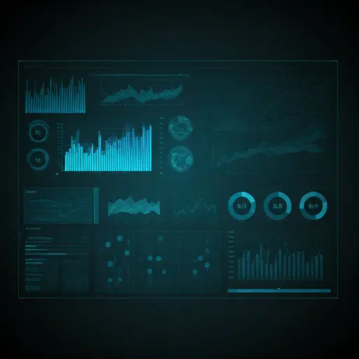Abstract digital representation of business data and analytics.